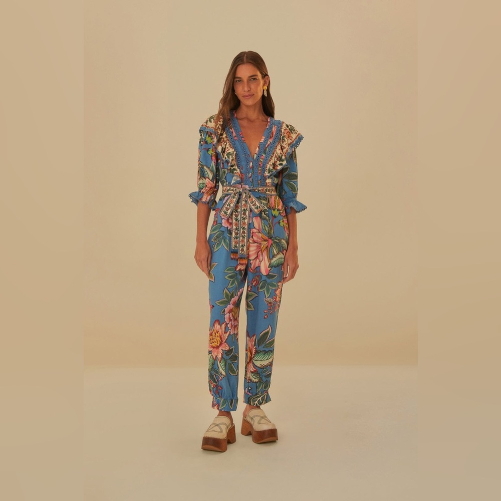 Farm Rio Blue Wonderful Bouquet Lenzing Ecovero Euroflax
Jumpsuit
